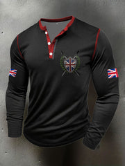 Men's UK Flag Art Printed Casual Tops