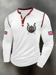 Men's UK Flag Art Printed Casual Tops
