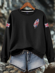 Women's British imitation diamond hot-drilling Print Sweatshirt