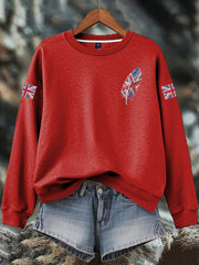Women's British imitation diamond hot-drilling Print Sweatshirt
