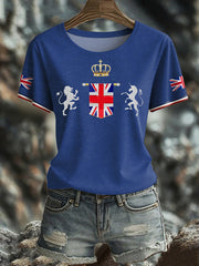 Women's UK Flag Art Printed T-shirt