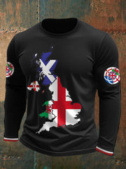 Men's UK Scotland England Northern Ireland Wales Flag Art Printed T-shirt
