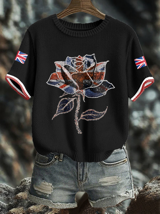 Women's UK Flag Art Printed Tops