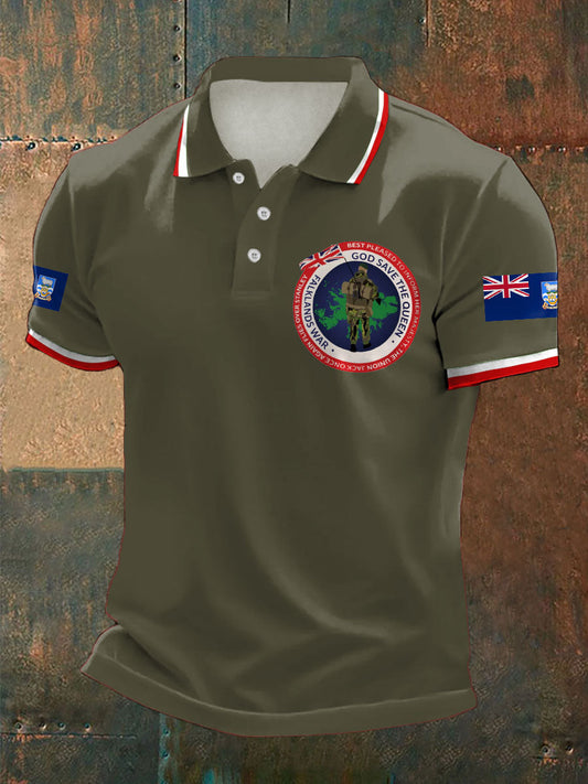 Men's Falklands War UK Flag Printed Casual Tops