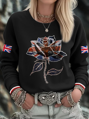 Women's UK Flag Art Printed Sweatshirt
