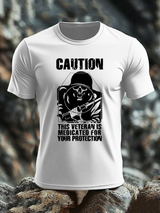 Men's British Veteran imitation cotton short-sleeved T-shirt