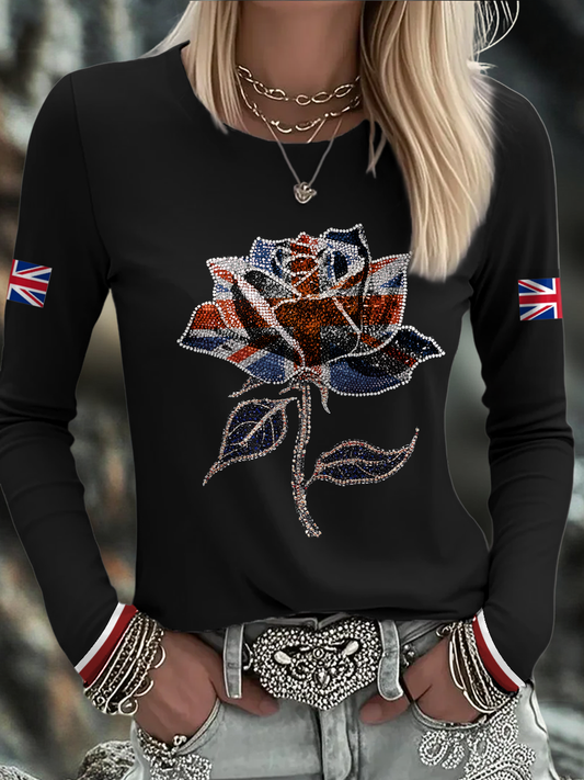 Women's UK Flag Art Printed T-shirt