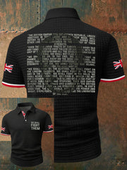 Men's We Shall Fight Them UK Flag Printed Casual Tops
