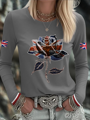 Women's UK Flag Art Printed T-shirt