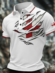 Men's England Flag Art Printed Casual Tops