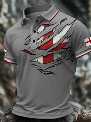 Men's England Flag Art Printed Casual Tops