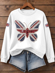 Women's UK Flag Butterfly Print Sweatshirt