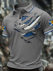 Men's Scotland Flag Art Printed Casual Tops