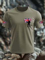 Men's British Veteran imitation cotton short-sleeved T-shirt
