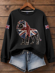 Women's British imitation diamond hot-drilling Printed Iron On Short Sleeve T-Shirt