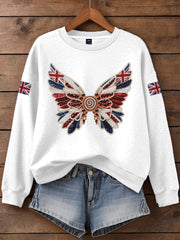 Women's British imitation diamond hot-drilling Printed Iron On Short Sleeve T-Shirt