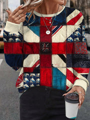 Women's UK Flag Art Printed Sweatshirt