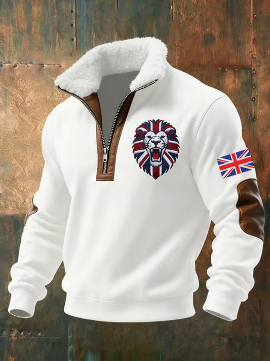 Men's Vintage British Lion Print Sweatshirt