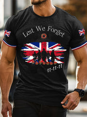 Men's Remembrance Day Lest We Forget 11-11-11 Short Sleeves T-shirt
