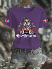 Women's Vintage England Flag Rule Britannia Printed T-shirt