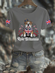 Women's Vintage England Flag Rule Britannia Printed T-shirt