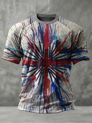 Men's British Flag Printed Casual short sleeves t-shirt