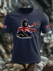 Men's British Veteran imitation cotton short-sleeved T-shirt