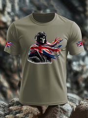 Men's British Veteran imitation cotton short-sleeved T-shirt