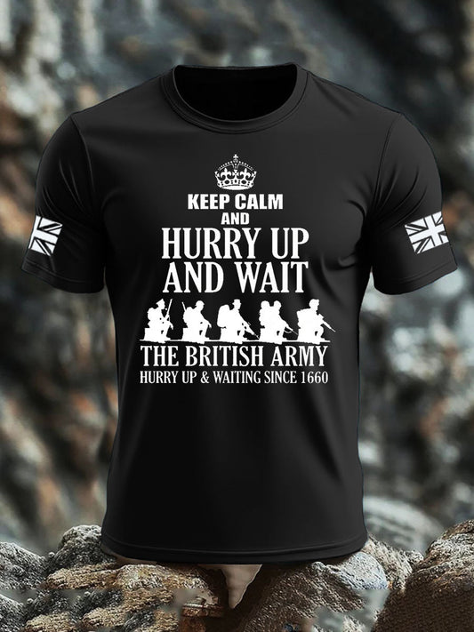 Men's British Veteran imitation cotton short-sleeved T-shirt