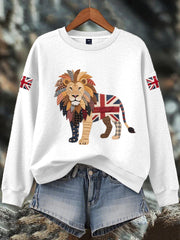 Women's British imitation diamond hot-drilling Print Sweatshirt