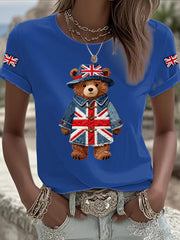 Women's British style Printed T-shirt