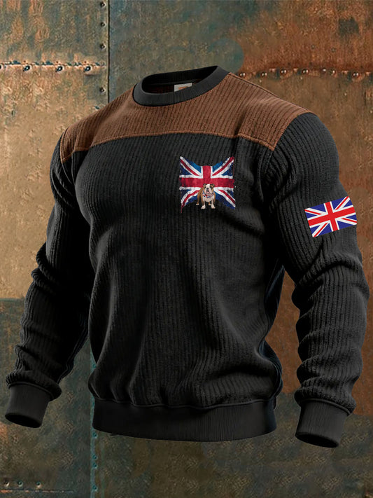 Men's British Flag Printed Casual imitation sweater
