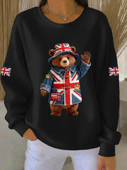 Women's British style  Print Casual Sweatshirt