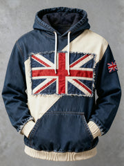 Men's Vintage England Flag Printed Casual Hoodie