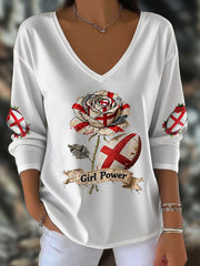 Women's England Rugby Lover Printed Tops