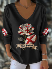 Women's England Rugby Lover Printed Tops