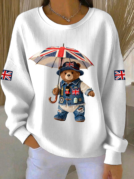 Women's British style  Print Casual Sweatshirt