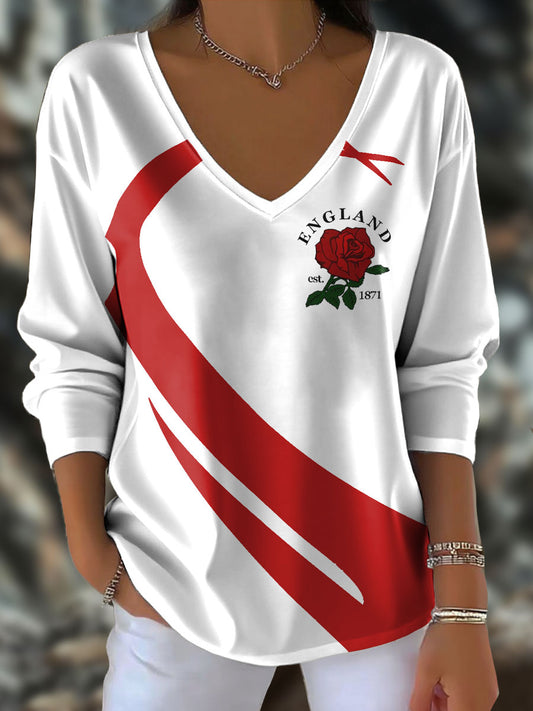 Women's England Rugby Lover Printed Tops