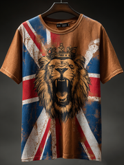 Men's Vintage UK Flag Printed T-shirt