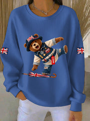 Women's British style  Print Casual Sweatshirt