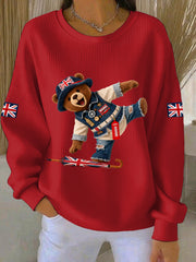 Women's British style  Print Casual Sweatshirt