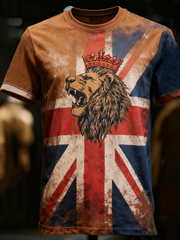 Men's Vintage UK Flag Printed T-shirt