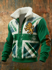 Men's Vintage England Flag Lion Printed Sweatshirt