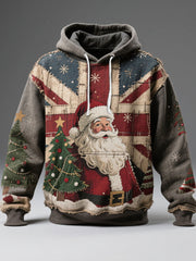 Unisex UK Flag Christmas Santa Printed Hoodie