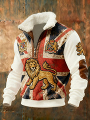 Men's Vintage England Flag Lion Printed Sweatshirt