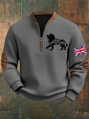 Men's Vintage England Flag Lion Printed Sweatshirt