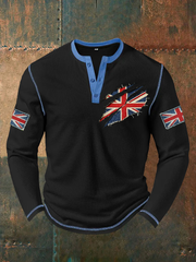 Men's UK Flag Art Printed Casual Tops