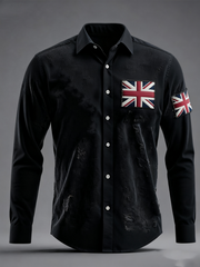 Unisex British Flag Patchwork Printed Shirt