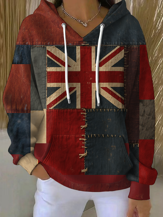 Women's TopsUnion Jack and patchwork style Printed  Printed