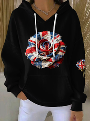 Women's  british patchwork Rose Printed Tops